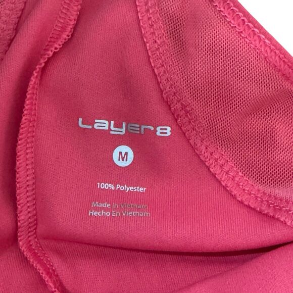 Layer8 Performance Quick Dry Athletic Racerback Tank Top Pink Sz M - Picture 5 of 5